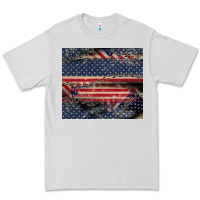 Dove Grey American flag stitches Premium Tee - CowGirlArtShop