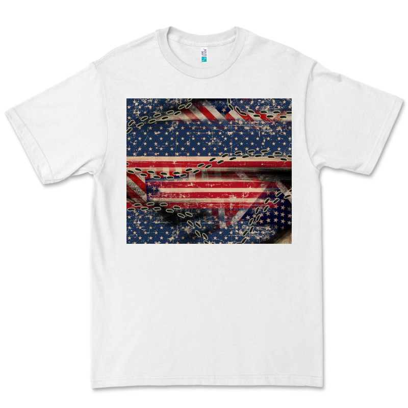American Flag Stitches Premium Tee by CowGirlArtShop | Teevron