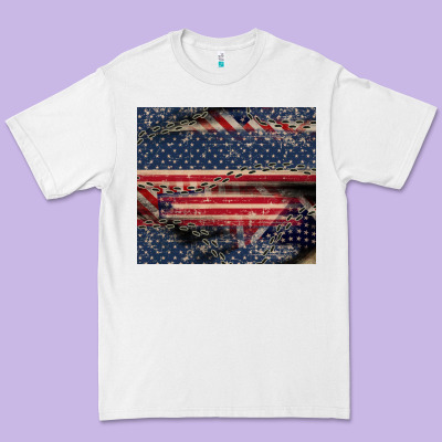 American Flag Stitches Premium Tee Designed By Cowgirlartshop