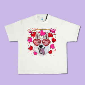 Valentine's Day  White Shepherd Urban Heavy Tee Designed By Ranaportraitstore