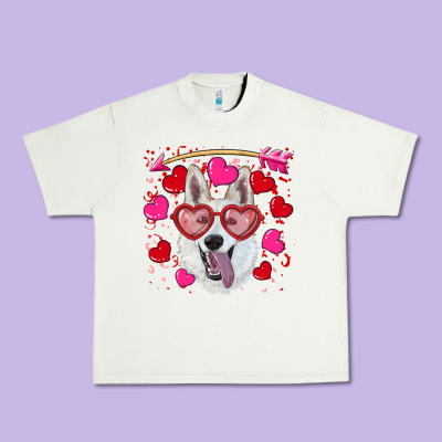 Valentine's Day  White Shepherd Urban Heavy Tee Designed By Ranaportraitstore