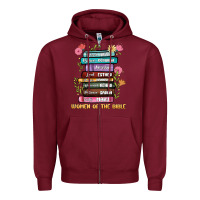 Burgundy the original women of the bible books full color Zipper Hoodie - JahusDesignShop