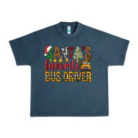 Midnight Navy Santa's Favorite Bus Driver Urban Heavy Tee - BundleAndBundleShop