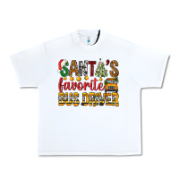 White Santa's Favorite Bus Driver Urban Heavy Tee - BundleAndBundleShop