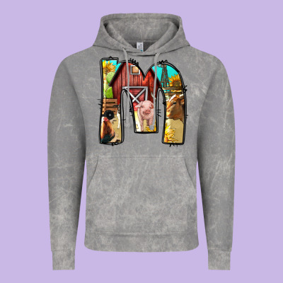 Farm Life Alphabet Lowercase Letters M Vintage Hoodie Designed By Bundleandbundleshop