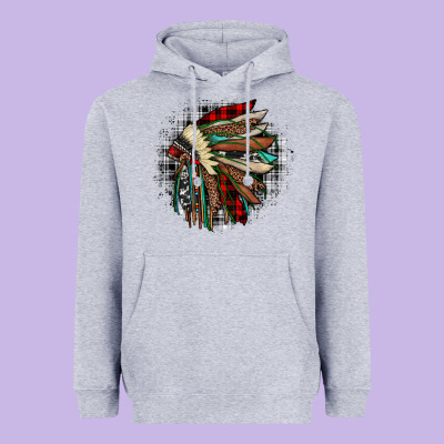 Indian Headdress Heavyweight Hoodie Designed By Jahusdesignshop