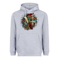 Heather Grey indian headdress Heavyweight Hoodie - JahusDesignShop