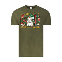 Vintage Olive with god all things are possible with snowman bbs Vintage Tee - BundleAndBundleShop