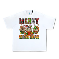 White merry christmas with cupcake bbs Urban Heavy Tee - BundleAndBundleShop