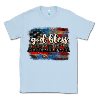 Dusty Blue God bless America  4th of July Classic Tee - CowGirlArtShop