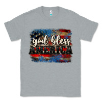 Heather Grey God bless America  4th of July Classic Tee - CowGirlArtShop