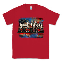 Red God bless America  4th of July Classic Tee - CowGirlArtShop