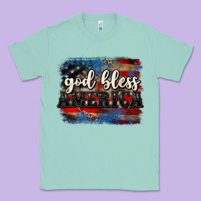 God Bless America  4th Of July Classic Tee Designed By Cowgirlartshop
