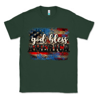 Sports Green God bless America  4th of July Classic Tee - CowGirlArtShop