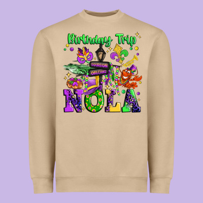 Birthday Trip Nola Heavyweight Sweatshirt Designed By Jahusdesignshop