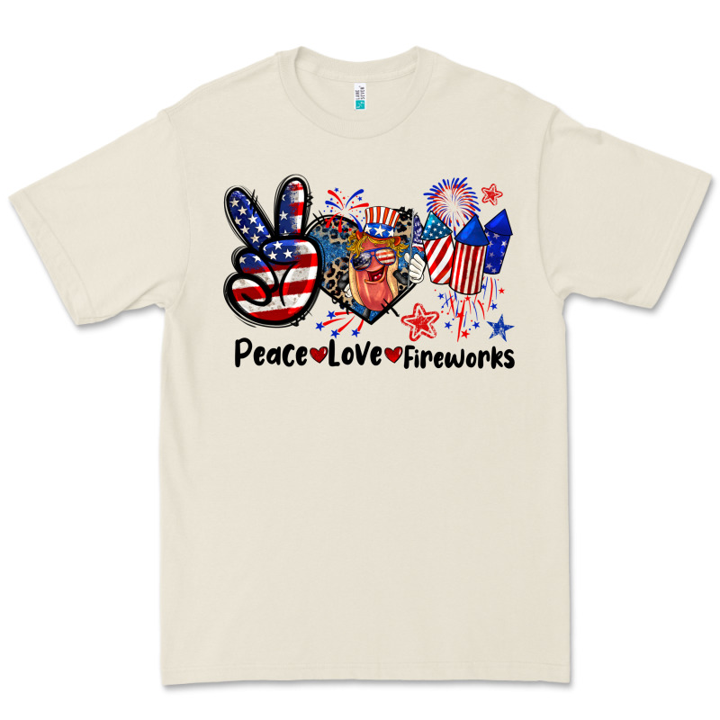 Peace Love Fireworks 4th Of July Premium Tee by CowGirlArtShop | Teevron