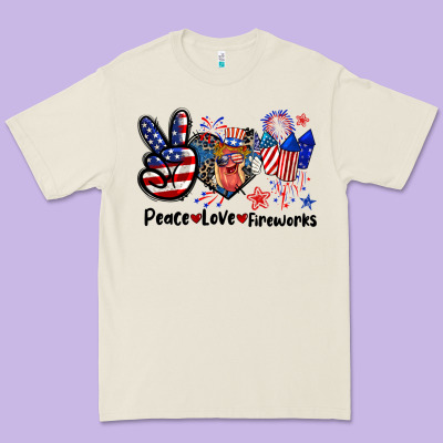 Peace Love Fireworks 4th Of July Premium Tee Designed By Cowgirlartshop