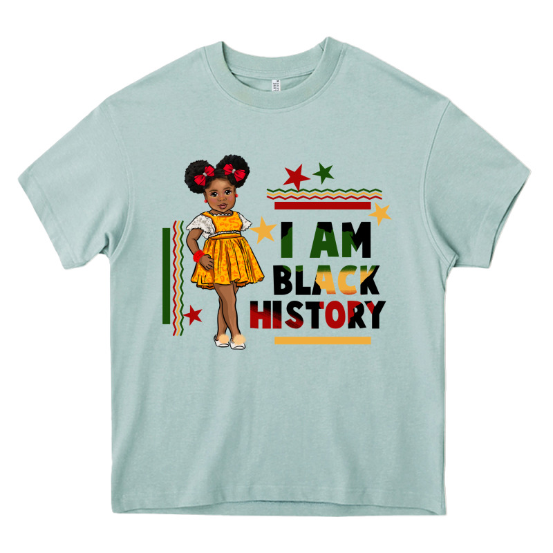 I Am Black History Black Girl Peekaboo Juneteenth Heavy Core Tee by CowGirlArtShop | Teevron