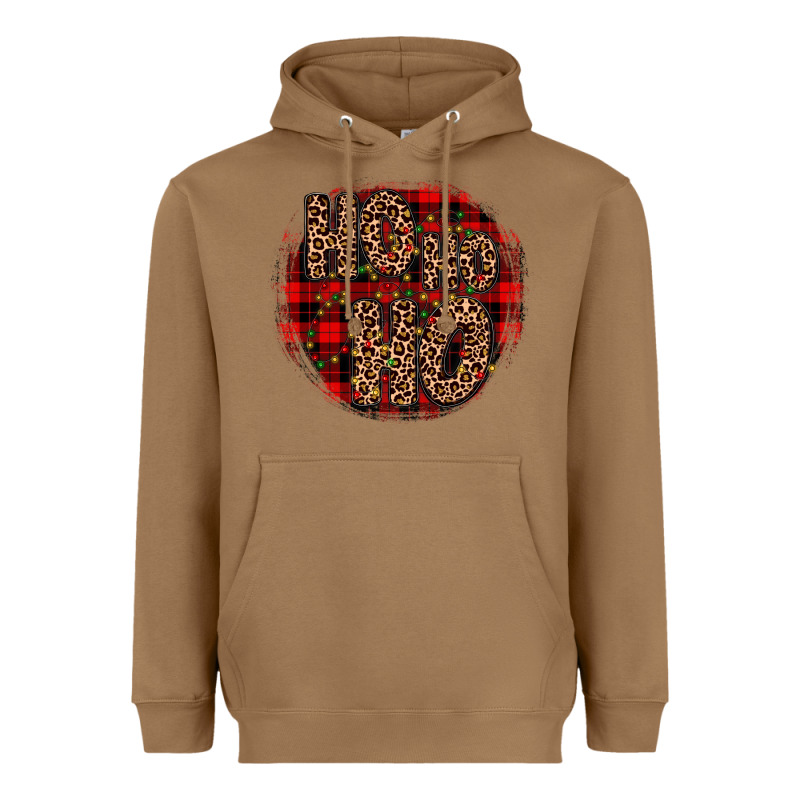 Ho Ho Ho Wood Slice Ornament Heavyweight Hoodie by JahusDesignShop | Teevron
