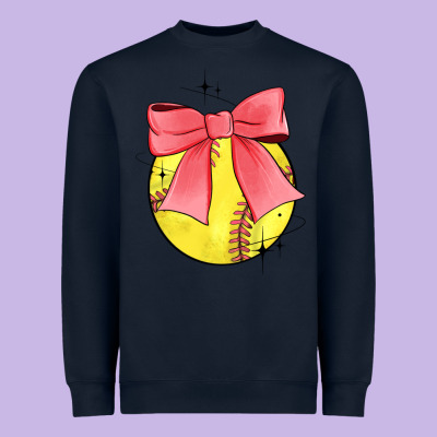 Coquette Softball Bow Heavyweight Sweatshirt Designed By Jahusdesignshop