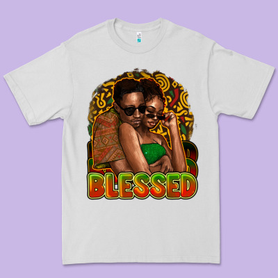Black Couple Blessed Premium Tee Designed By Howdyjamesfarm