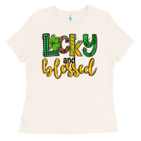 Bone St. Patrick's Lucky and blessed Ladies Tee - OliviaCreatesArt