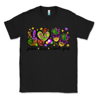 Black Peace Love Mardi Gras Classic Tee - HowdyJamesFarm