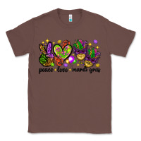 Chestnut Peace Love Mardi Gras Classic Tee - HowdyJamesFarm