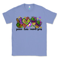 Colony Blue Peace Love Mardi Gras Classic Tee - HowdyJamesFarm