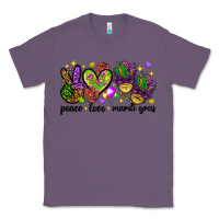 Lavender Peace Love Mardi Gras Classic Tee - HowdyJamesFarm