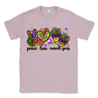 Lilac Peace Love Mardi Gras Classic Tee - HowdyJamesFarm