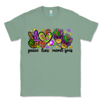 Sage Peace Love Mardi Gras Classic Tee - HowdyJamesFarm