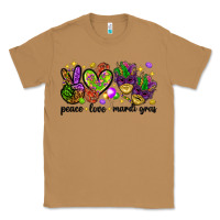 Toasted Coconut Peace Love Mardi Gras Classic Tee - HowdyJamesFarm