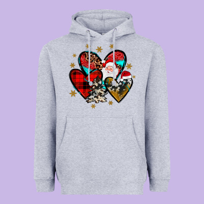 Heart  Wood Slice Ornament Heavyweight Hoodie Designed By Jahusdesignshop