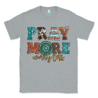 Heather Grey pray more worry less Classic Tee - Artiststas