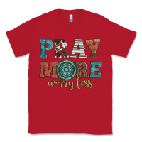 Red pray more worry less Classic Tee - Artiststas