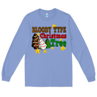 Colony Blue Bloody Type Christmas Tree Long Sleeve Tee - FaDigitalArtStudio