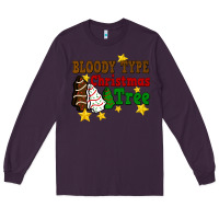 Plum Bloody Type Christmas Tree Long Sleeve Tee - FaDigitalArtStudio