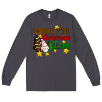 Smoke Bloody Type Christmas Tree Long Sleeve Tee - FaDigitalArtStudio