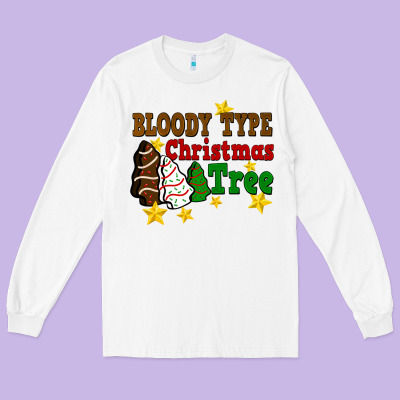 Bloody Type Christmas Tree Long Sleeve Tee Designed By Fadigitalartstudio