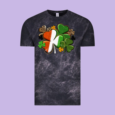 Irish Flag Shamrock St. Patricks Day Vintage Tee Designed By Fadigitalartstudio