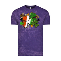 Cloud Purple Irish flag shamrock St. Patricks Day Vintage Tee - FaDigitalArtStudio