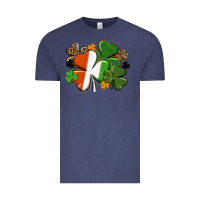 Vintage Denim Irish flag shamrock St. Patricks Day Vintage Tee - FaDigitalArtStudio