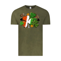 Vintage Olive Irish flag shamrock St. Patricks Day Vintage Tee - FaDigitalArtStudio