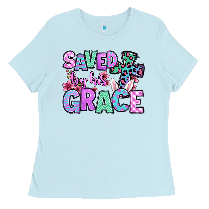 Easter Day Saved By His Grace Ladies Tee by OliviaCreatesArt | Teevron