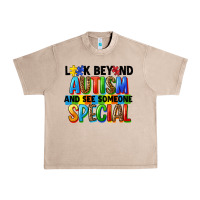 French Oak look beyond autism and see someone special Urban Heavy Tee - FaDigitalArtStudio