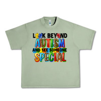 Oil Green look beyond autism and see someone special Urban Heavy Tee - FaDigitalArtStudio