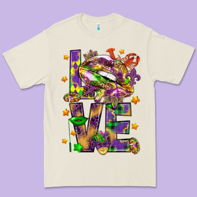 Mardi Gras Love Lips Premium Tee Designed By Howdyjamesfarm