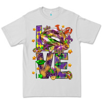Dove Grey Mardi Gras love lips Premium Tee - HowdyJamesFarm