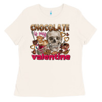 Bone Skull chocolate is my Valentine Ladies Tee - FaDigitalArtStudio